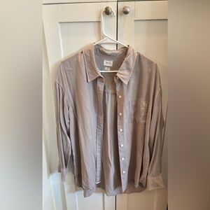 Aritzia Wilfred Free Grey Button Down Collared Shirt 2XS